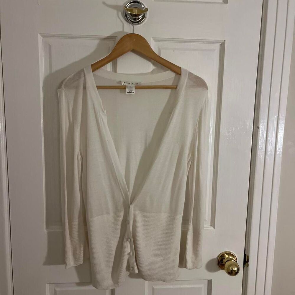 White-house-black-market Women's White Cardigan
